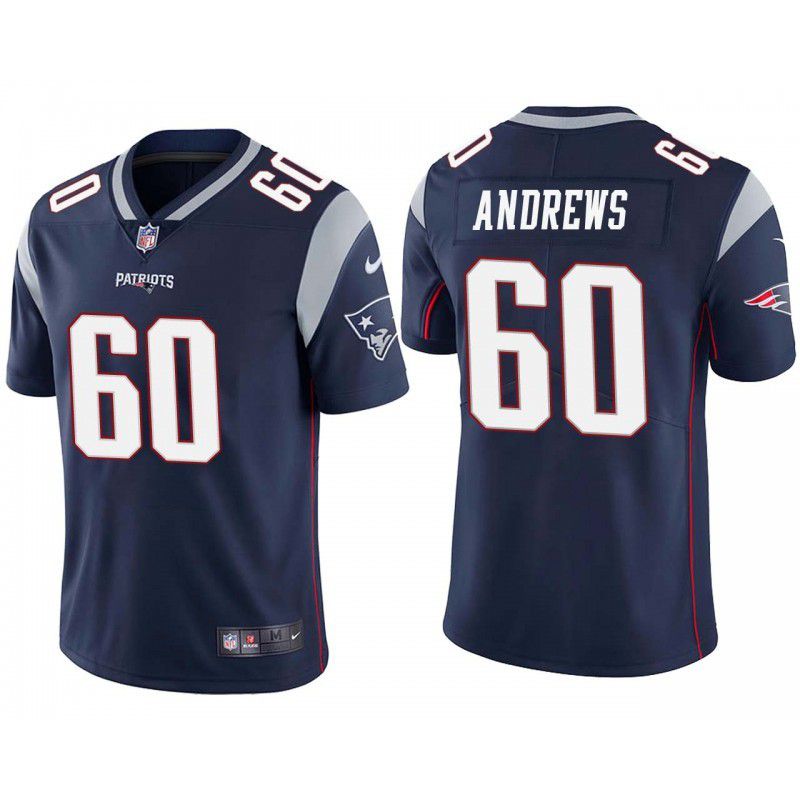 Men New England Patriots #60 David Andrews Nike Navy Vapor Limited NFL Jersey